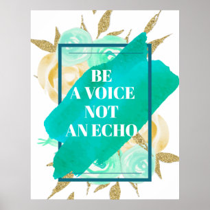 Póster Sé Una Voz No Un Eco ⎢ Poster Floral Turquesa