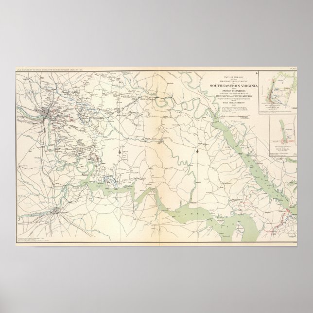 Póster SE Virginia, Ft Monroe, se acerca a Richmond (Frente)