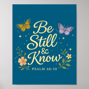 Póster Sé y conoce salmo 46_10 verso de la biblia cristia