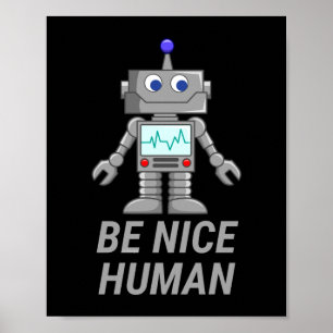 Póster SEA AGRADABLE HUMANO lindo robot