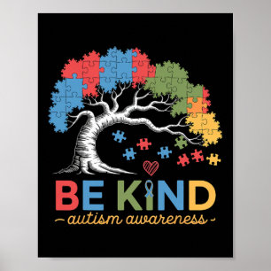 Póster Sea amable Autismo Conciencia Rompecabezas Árbol I