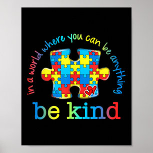 Póster Sea amable autismo Conciencia Rompecabezas Arcoiri