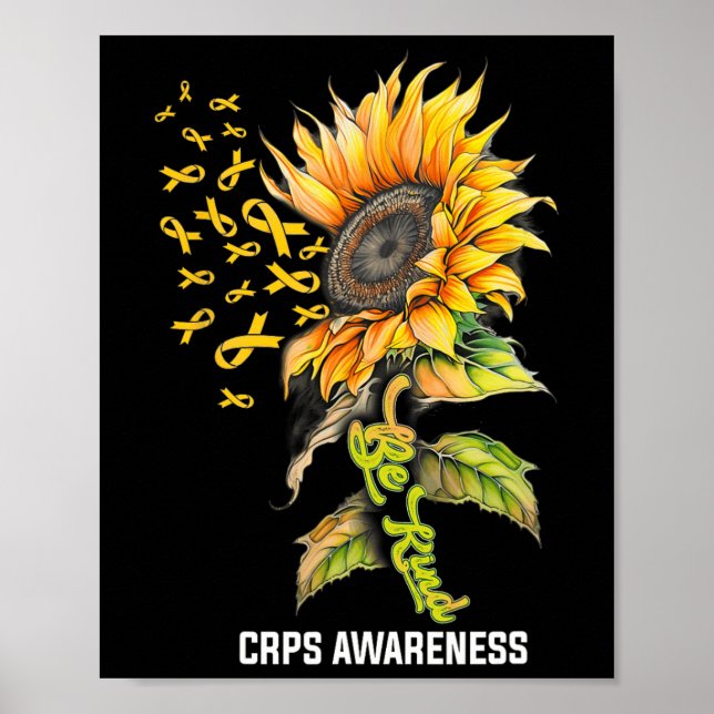 Póster Sea amable con los CRPS de girasol (Frente)