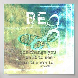 Póster sea el poster de citas inspiradoras de Gandhi