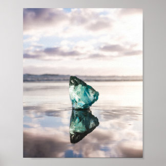 Póster Sea glass at sunset photo print