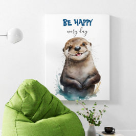 Póster Sea Happy Cute Watercolor Otter Nursery