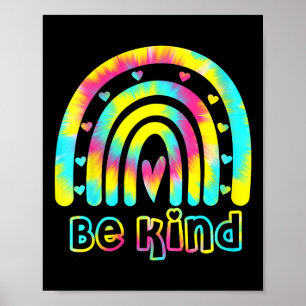 Póster Sea Kind Tie Dye Rainbow Amabilidad Autismo Concie