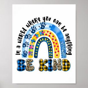 Póster Sea Kind Tie Dye Rainbow Elija Amabilidad Mujeres