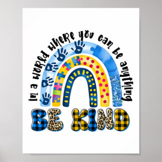 Póster Sea Kind Tie Dye Rainbow Elija Amabilidad Mujeres 