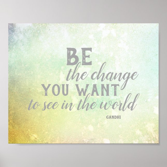 Póster sea la cita del poster del cambio Gandhi (Frente)