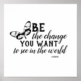 Póster sea la cita del poster del cambio Gandhi