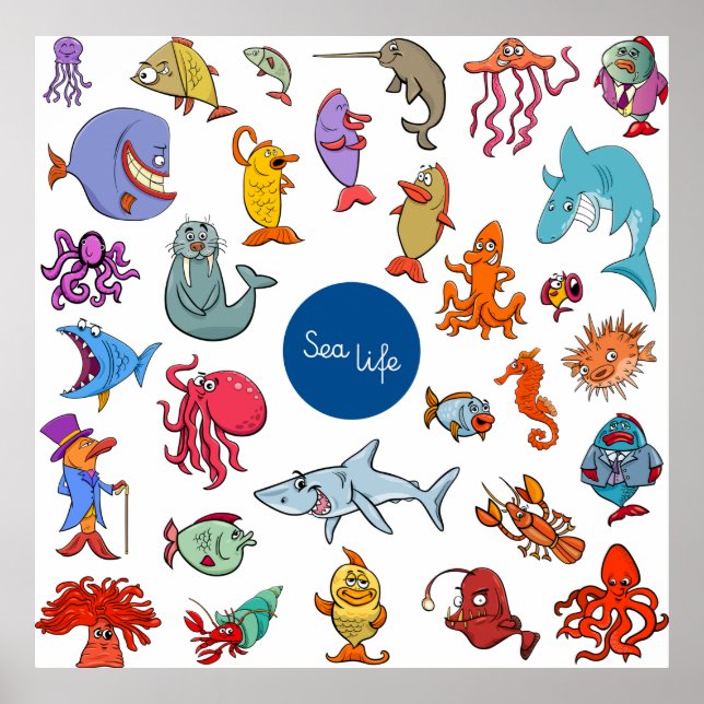 Póster Sea Life Characters (Frente)