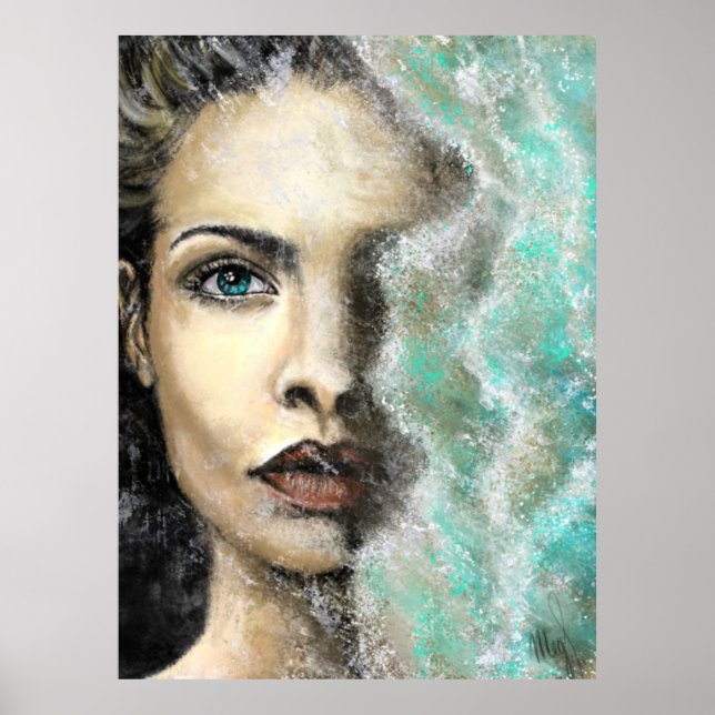 Póster Sea of Memories Poster Painting Art Woman Face (Frente)