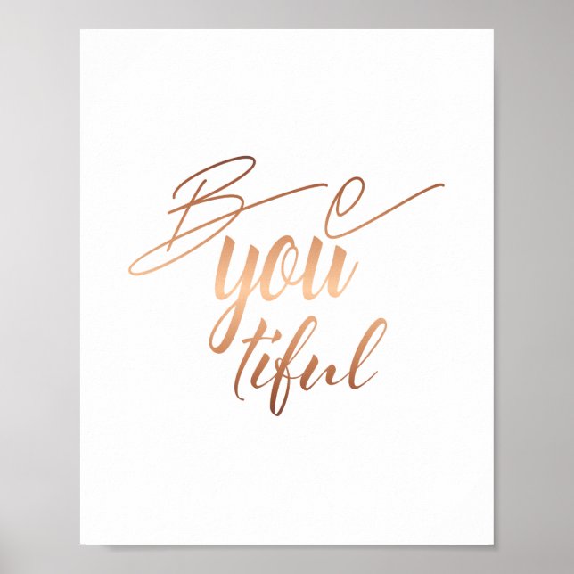 Póster Sea usted bello guión Lettering Copper (Frente)