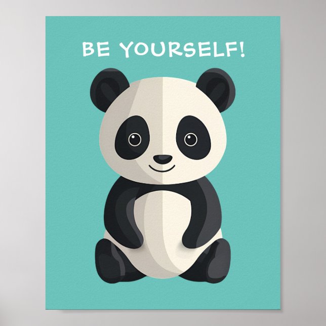 Póster "¡SEA USTED MISMO!" Panda Bear, Su Mensaje/Nombre, (Frente)