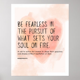 Póster Sea valiente - Cita motivacional para mujeres