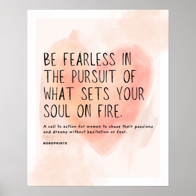 Póster Sea valiente - Cita motivacional para mujeres (Frente)