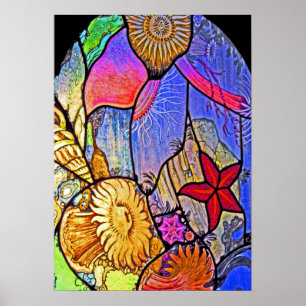 Póster Seabed / Ocean Floor on Stained Glass