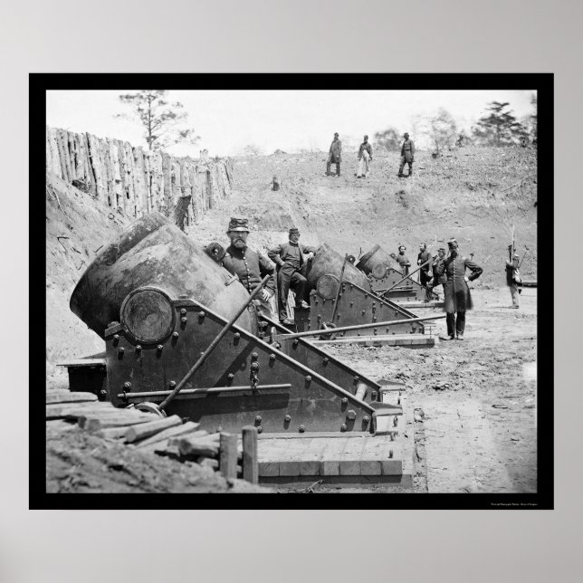 Póster Seacoast Mortars at Yorktown, VA 1862 (Frente)