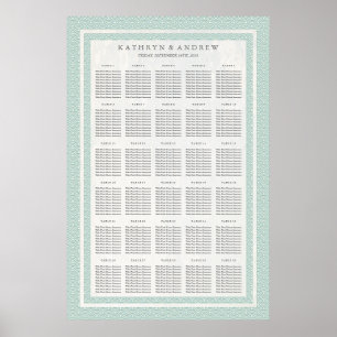 Póster Seafoam Green Seigaiha Boda/Event SeasChart