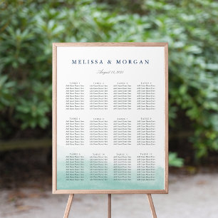 Póster Seaglass Tides Wedding Seating Chart