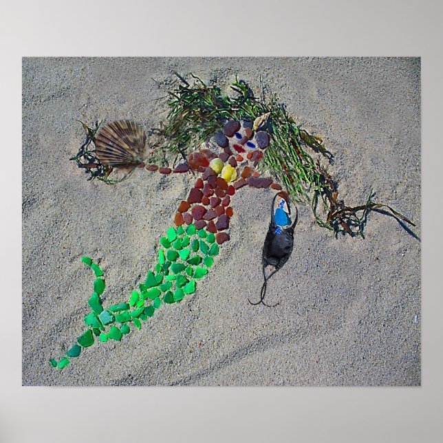 Póster SeaGlassMermaid11x14Wrap (Frente)