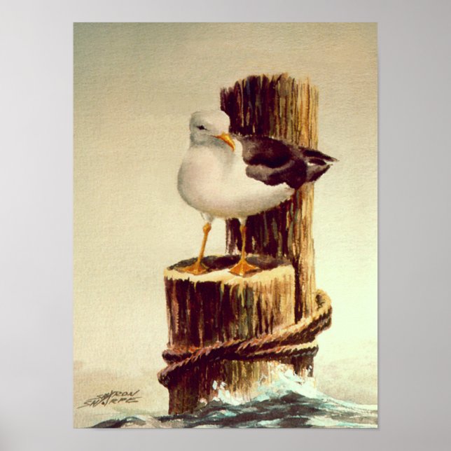 Póster SEAGULL & PILINGS 2 de SHARON SHARPE (Frente)