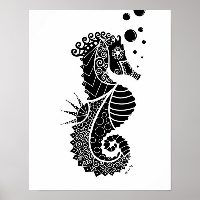 Póster Seahorse Illustration (Frente)