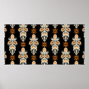 Póster seamless abstract geometrical floral design