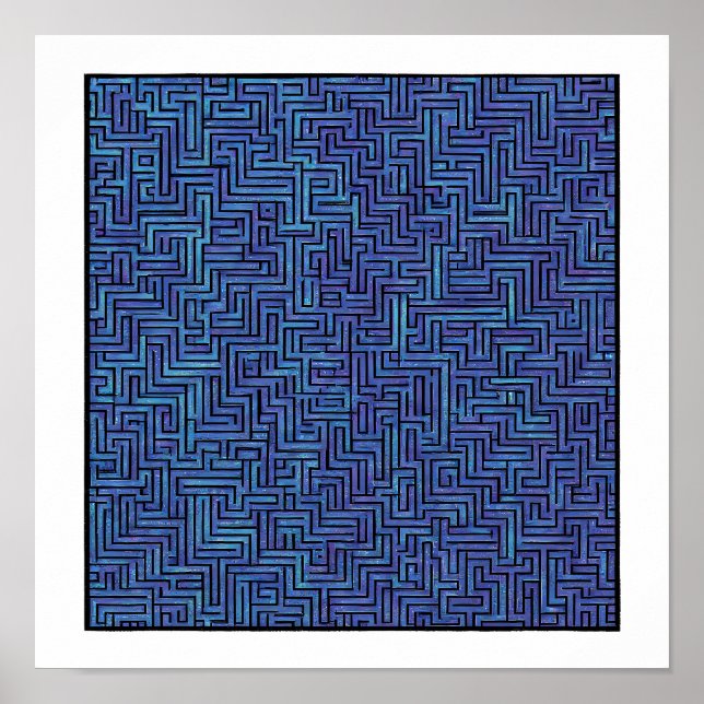 Póster Seamless Cosmic Pattern: Labyrinthine Laser Grid 2 (Frente)