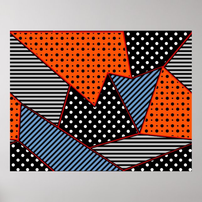 Póster seamless creative pattern with geometric compositi (Frente)