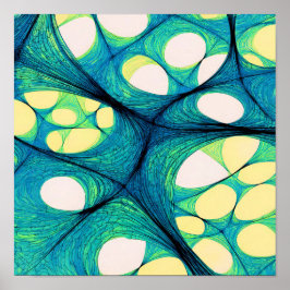 Póster Seamless Electric Flow White Background Pattern