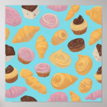 Seamless Flat Color Undulating Pastry Pattern