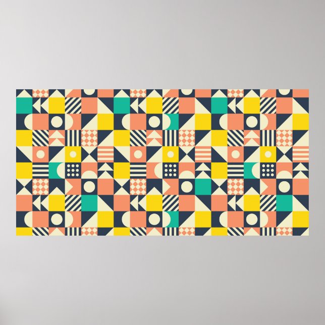 Póster seamless geometric colorful pattern (Frente)