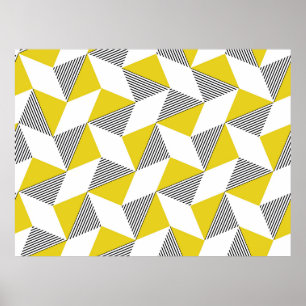 Póster Seamless geometric pattern with triangles, rhombu