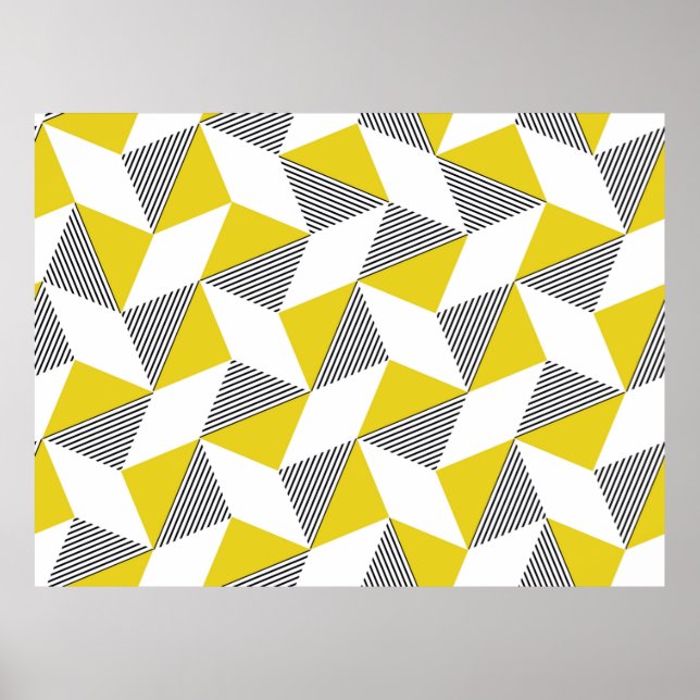 Póster Seamless geometric pattern with triangles,  rhombu (Frente)