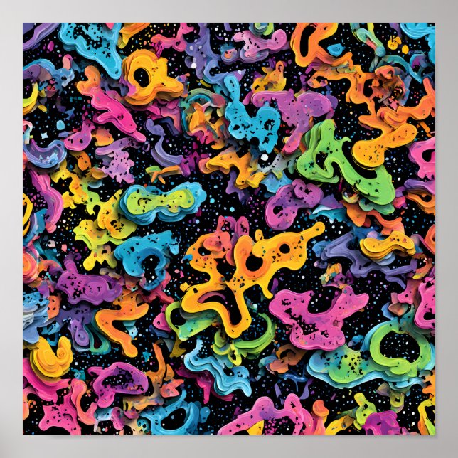 Póster Seamless Layered Graphic: Sticker Shock Scatter (Frente)