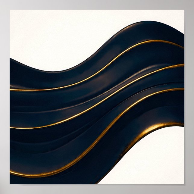 Póster Seamless Opulent Flow Onyx and Gold Pattern (Frente)
