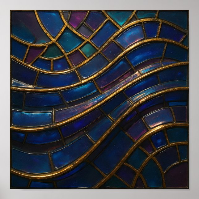 Póster Seamless Opulent Mosaic Tiling Wallpaper (Frente)