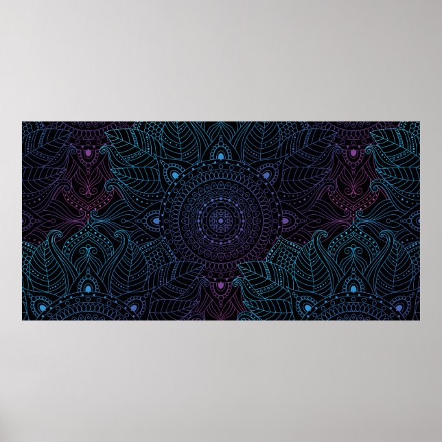 Póster Seamless oriental arabesque pattern. Laced decorat (Frente)