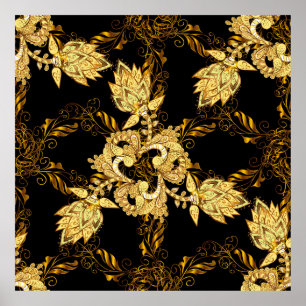 Póster Seamless oriental ornament in the style of baroque