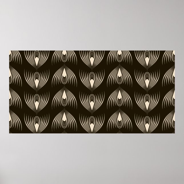 Póster Seamless ornamental pattern. Repeating monochrome  (Frente)