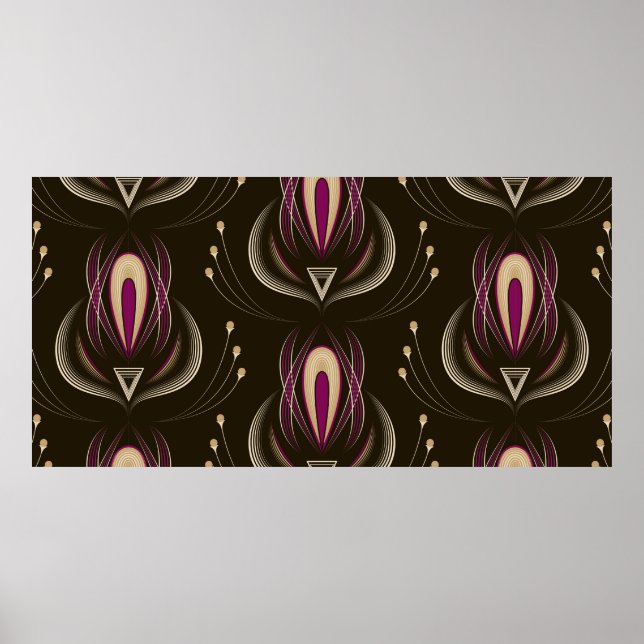 Póster Seamless pattern graphic ornament. Floral stylish  (Frente)