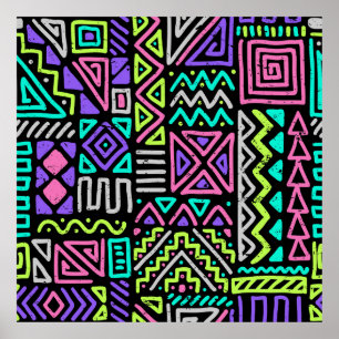 Póster seamless pattern with abstract lines. geometric a