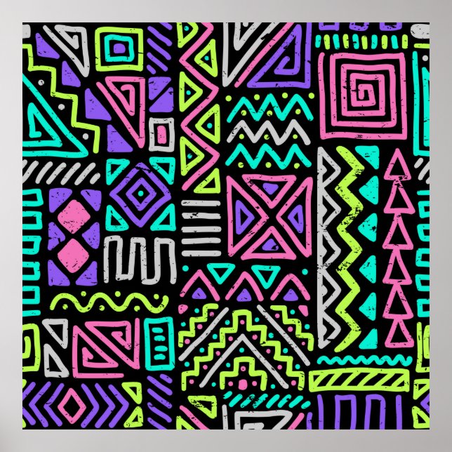 Póster  seamless pattern with abstract lines. geometric a (Frente)