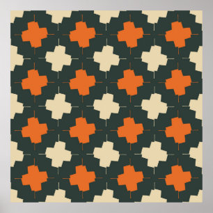 Póster Seamless pattern with bright geometric elements on