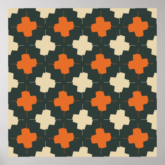 Póster Seamless pattern with bright geometric elements on (Frente)