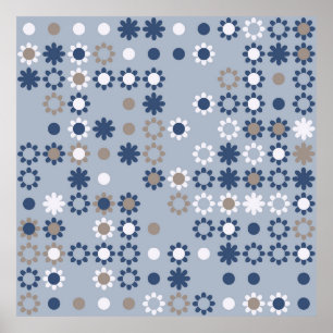 Póster Seamless pattern with colored elements, vintage a