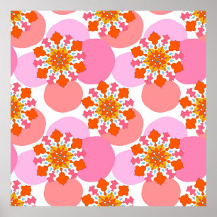 Póster Seamless pattern with colorful mandalas. Bright te