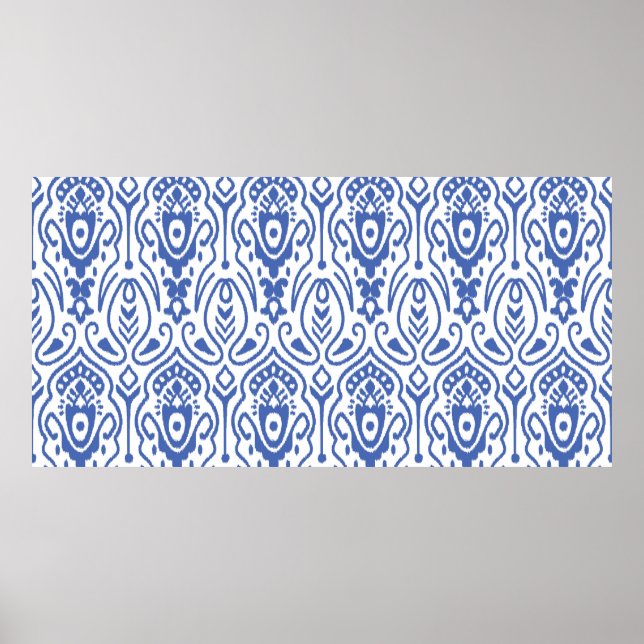 Póster Seamless pattern with embroidery. Ikat Fabric. Eth (Frente)